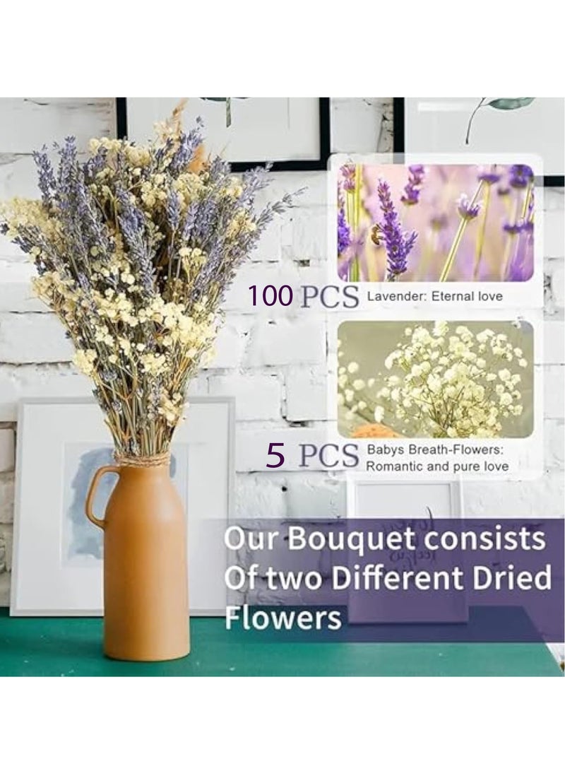 باقات زهور اللافندر المجففة ونفس الطفل، باقة زهور مجففة للمزهرية، جيبسوفيلا طبيعية للمنزل، الزفاف، التصوير الفوتوغرافي، تنسيق الزهور، اصنعها بنفسك - Image 3